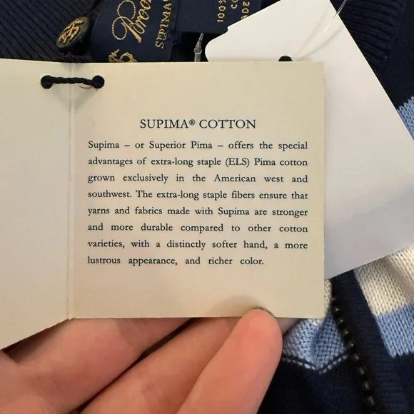 BROOKS BROTHERS NWT Supima Cotton Collection quarter zip pullover size XL - Picture 5 of 5